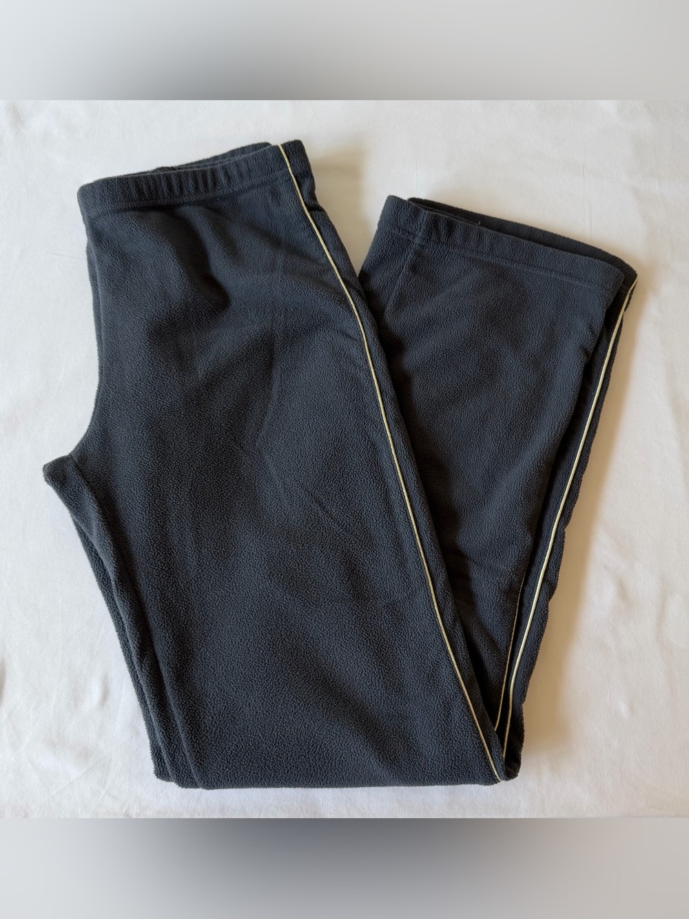 Nike Dark Gray Fleece Sweatpants w/ Yellow Piping Women’s Size Small